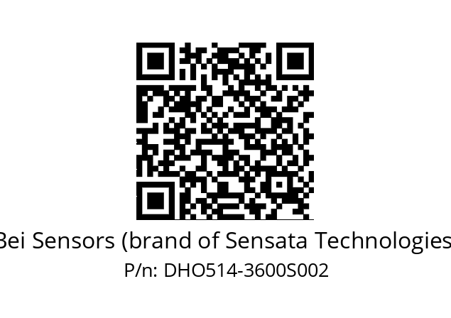  DHO5S14/OM/RG29//03600//G3R005/0L/--DD-- Bei Sensors (brand of Sensata Technologies) DHO514-3600S002