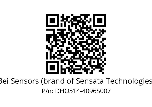  DHO5S14//RG29//04096//G3R007/0L/--DD-- Bei Sensors (brand of Sensata Technologies) DHO514-4096S007