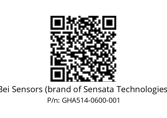  GHA5_14//2G29//00600//G6R// Bei Sensors (brand of Sensata Technologies) GHA514-0600-001