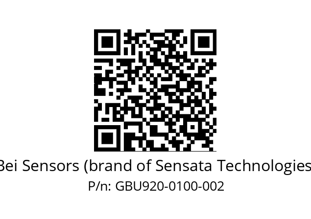  GBU9_20//5GT9//00100//GTR//U0DA-- Bei Sensors (brand of Sensata Technologies) GBU920-0100-002