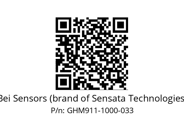  GHM9_11//3G37//01000//G8R//--07-- Bei Sensors (brand of Sensata Technologies) GHM911-1000-033