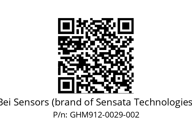  GHM9_12//5G57//00029//GBR// Bei Sensors (brand of Sensata Technologies) GHM912-0029-002