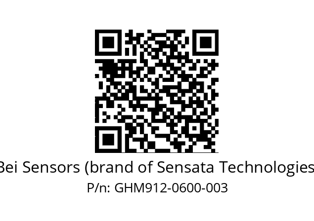  GHM9_12//5G59//00600//G6R// Bei Sensors (brand of Sensata Technologies) GHM912-0600-003