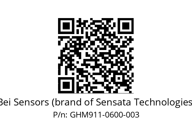  GHM9_11//5G5A//00600//G6R//--07-- Bei Sensors (brand of Sensata Technologies) GHM911-0600-003