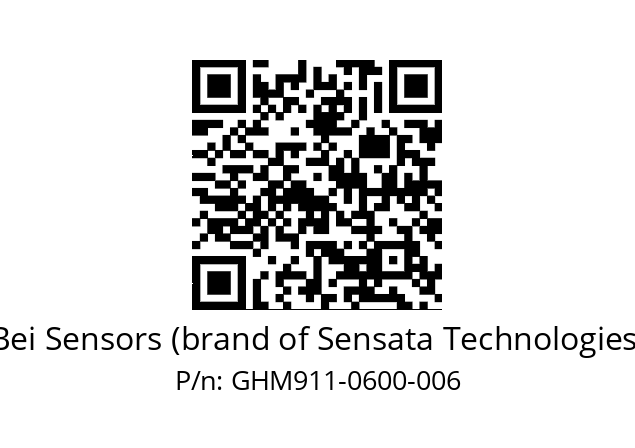  GHM9_11//5G59//00600//G3R020//--07-- Bei Sensors (brand of Sensata Technologies) GHM911-0600-006