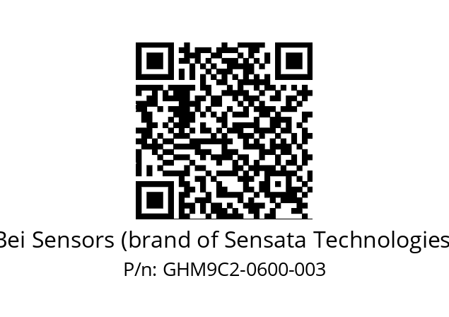  GHM9_C2//5G57//00600//G3A020// Bei Sensors (brand of Sensata Technologies) GHM9C2-0600-003