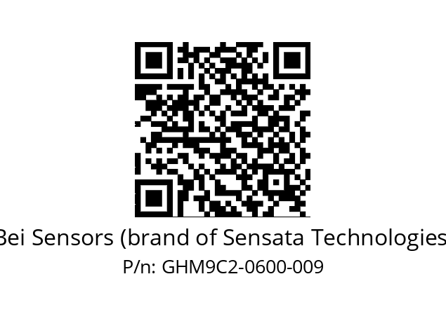  GHM9_C2//5G5A//00600//GBR// Bei Sensors (brand of Sensata Technologies) GHM9C2-0600-009