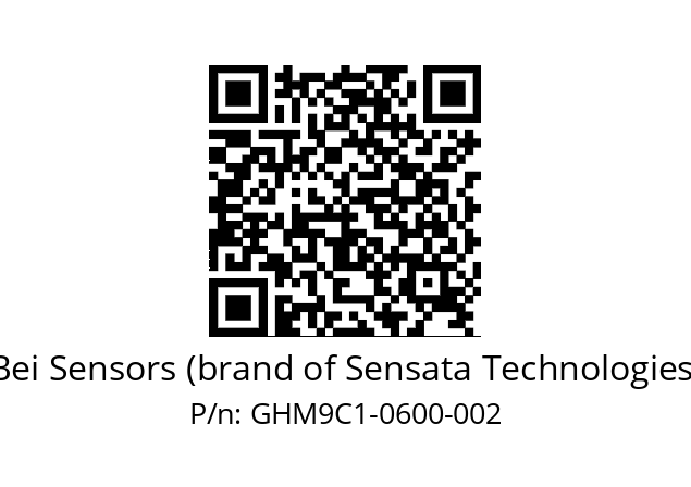  GHM9_C1//5GT9//00600//G6R//--07-- Bei Sensors (brand of Sensata Technologies) GHM9C1-0600-002