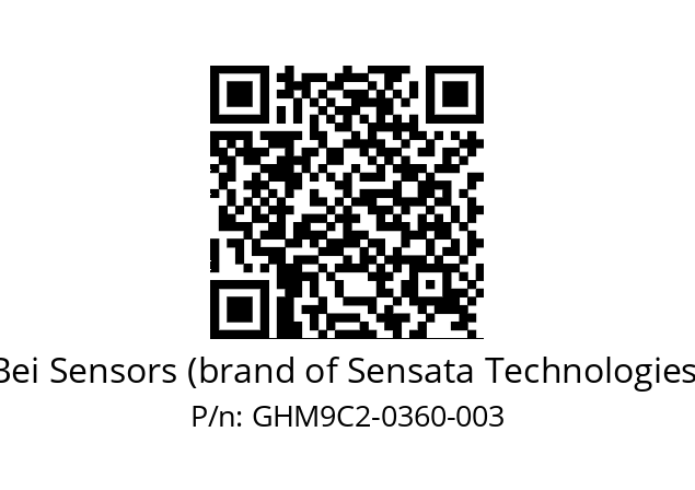  GHM9_C2//5G5A//00360//G6R// Bei Sensors (brand of Sensata Technologies) GHM9C2-0360-003