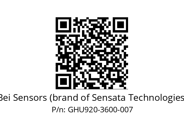  GHU9_20//5G29//03600//G6R//U0DA-- Bei Sensors (brand of Sensata Technologies) GHU920-3600-007