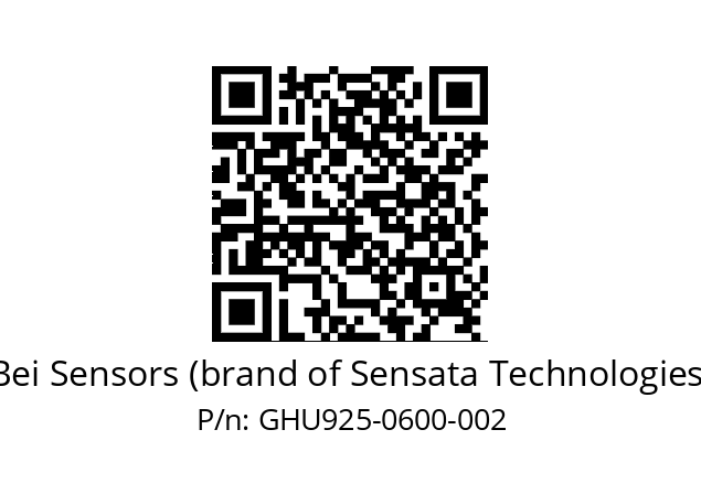  GHU9_25//5G59//00600//G3R020//U1---- Bei Sensors (brand of Sensata Technologies) GHU925-0600-002