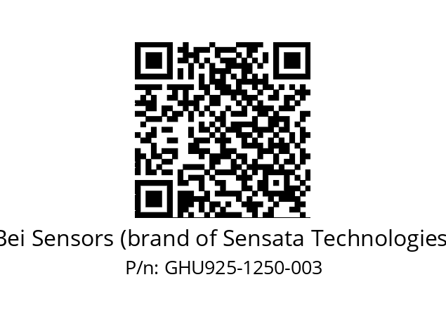  GHU9_25//5G59//01250//G6R//U0D4-- Bei Sensors (brand of Sensata Technologies) GHU925-1250-003