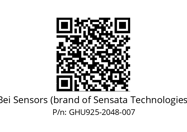  GHU9_25//5G59//02048//G6R//U0DA-- Bei Sensors (brand of Sensata Technologies) GHU925-2048-007