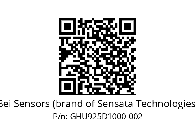  GHU9_25//2G29//10000//G3R020//U1---- Bei Sensors (brand of Sensata Technologies) GHU925D1000-002