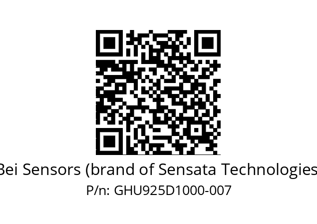  GHU9_25//5G59//10000//G6R//U0DA-- Bei Sensors (brand of Sensata Technologies) GHU925D1000-007