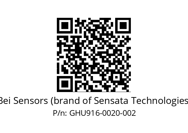  GHU9_16//5G59//00020//G3R020//U0DA-- Bei Sensors (brand of Sensata Technologies) GHU916-0020-002