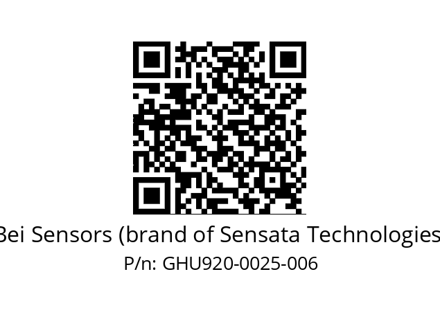  GHU9_20//3G39//00025//G3R050//U0D4-- Bei Sensors (brand of Sensata Technologies) GHU920-0025-006