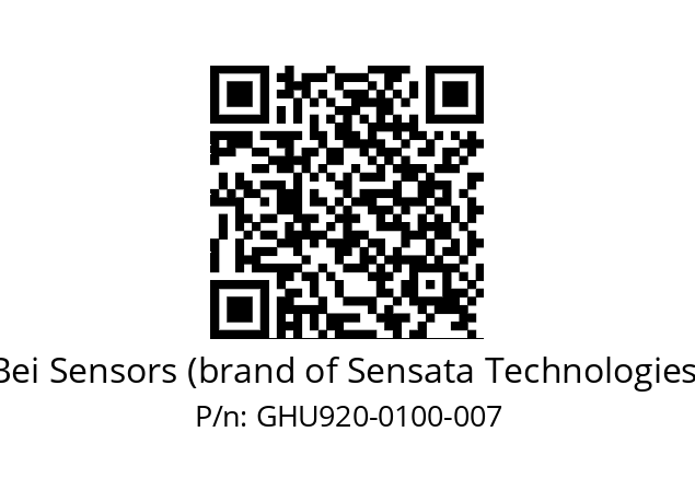  GHU9_20//PG59//00100//GPR020//U0D4-- Bei Sensors (brand of Sensata Technologies) GHU920-0100-007