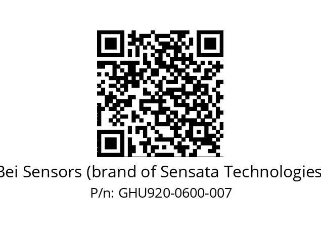  GHU9_20//3G39//00600//G6R//U0D4-- Bei Sensors (brand of Sensata Technologies) GHU920-0600-007