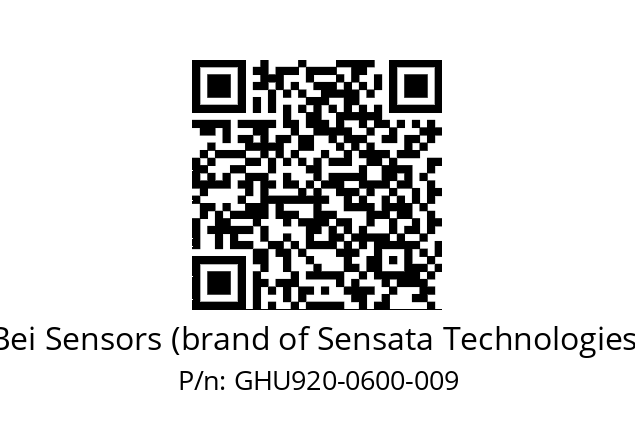  GHU9_20//5G29//00600//G6R//U0D4-- Bei Sensors (brand of Sensata Technologies) GHU920-0600-009