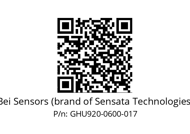  GHU9_20//5GT9//00600//G6R//U0D4-- Bei Sensors (brand of Sensata Technologies) GHU920-0600-017