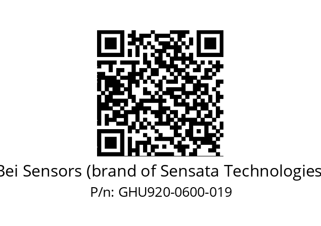  GHU9_20//3G39//00600//G6R//U0DA-- Bei Sensors (brand of Sensata Technologies) GHU920-0600-019