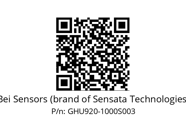  GHU9S20//5GTA//01000//G6R/ZY/U0--1J Bei Sensors (brand of Sensata Technologies) GHU920-1000S003