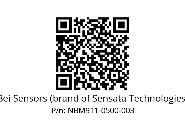  NBM9_11//5NO7//00500M30//NBR//--10-- Bei Sensors (brand of Sensata Technologies) NBM911-0500-003