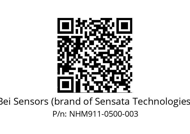  NHM9_11//5NL9//00500M15//N6R//--07-- Bei Sensors (brand of Sensata Technologies) NHM911-0500-003