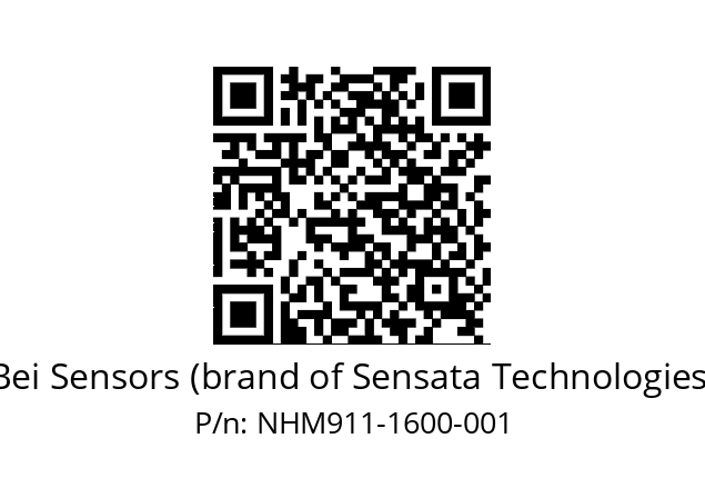  NHM9_11//2NA7//01600M30//N6R//--07-- Bei Sensors (brand of Sensata Technologies) NHM911-1600-001