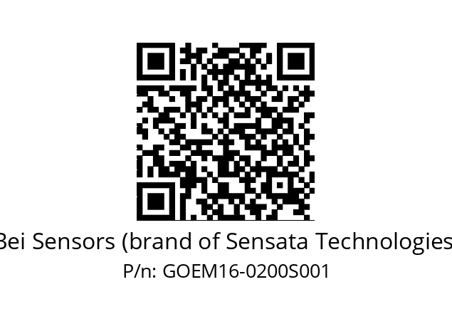  GOEMS16//5GT3//00200//GBR030//C3--AQ Bei Sensors (brand of Sensata Technologies) GOEM16-0200S001