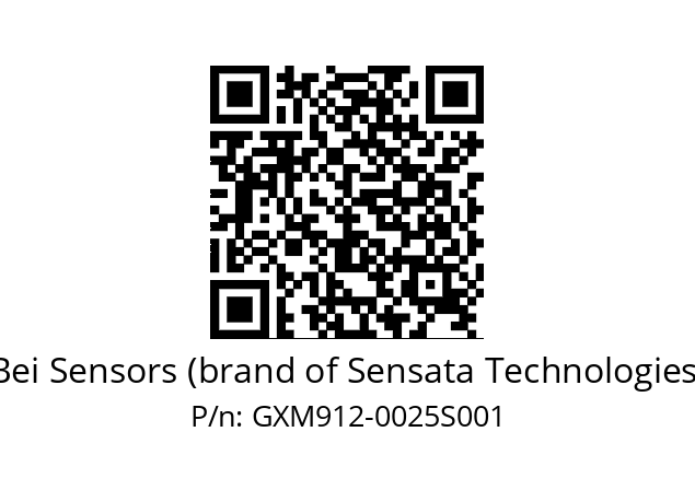  GXM9S12//5GT1/07/00025//00R050//C0102Q Bei Sensors (brand of Sensata Technologies) GXM912-0025S001