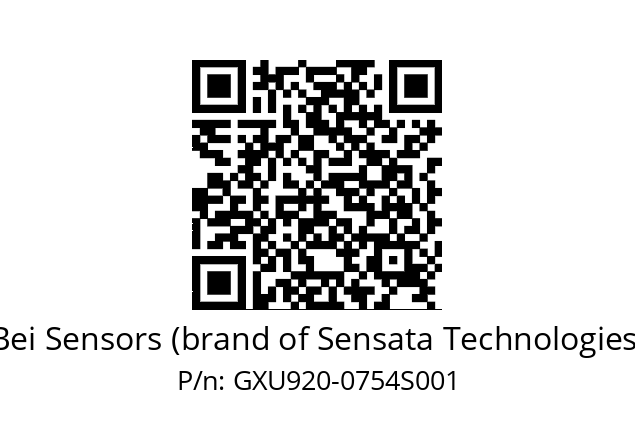  GXU9S20/02/5G59//00754//GPR050//U0D4-- Bei Sensors (brand of Sensata Technologies) GXU920-0754S001