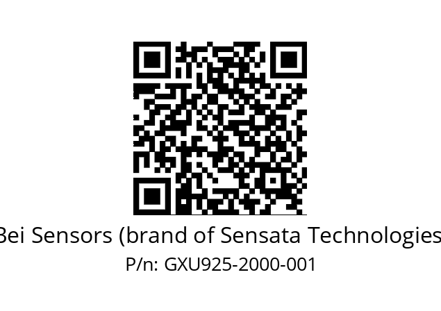  GXU9_25//5G59//02000//G5R//U0---- Bei Sensors (brand of Sensata Technologies) GXU925-2000-001