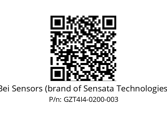  GZT4_I4//2G29//00200//G3R020//--D6-- Bei Sensors (brand of Sensata Technologies) GZT4I4-0200-003