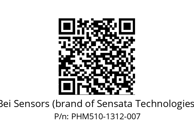  PHM5_10//PSSG//13B12D5//S6R//--03-- Bei Sensors (brand of Sensata Technologies) PHM510-1312-007