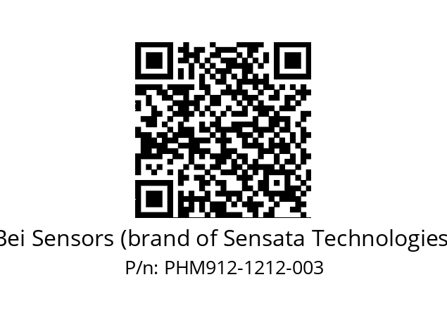  PHM9_12//PSSB//12B12D4//S6R// Bei Sensors (brand of Sensata Technologies) PHM912-1212-003