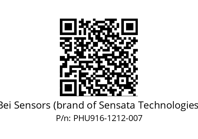  PHU9_16//PSPG//12B12D4//S6R//U0D4-- Bei Sensors (brand of Sensata Technologies) PHU916-1212-007