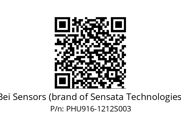  PHU9S16//PSSG/08/12B12D4//S6R//U0---- Bei Sensors (brand of Sensata Technologies) PHU916-1212S003