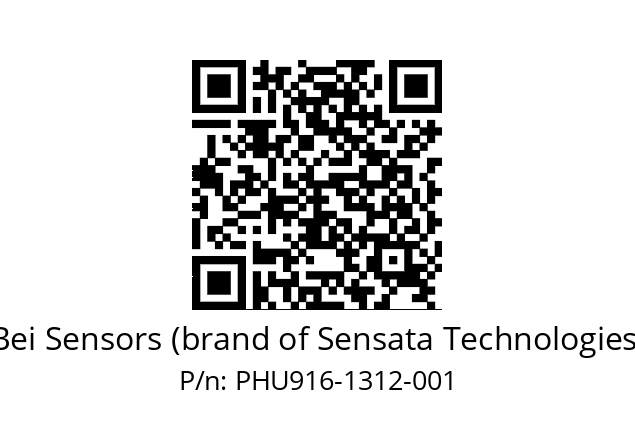  PHU9_16//PPXG//13B12D5//P6R//U0DA-- Bei Sensors (brand of Sensata Technologies) PHU916-1312-001