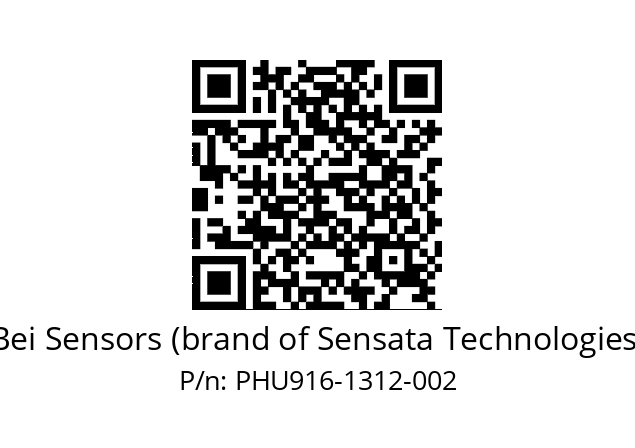  PHU9_16//PSSG//13B12D5//S5R020//U0DA-- Bei Sensors (brand of Sensata Technologies) PHU916-1312-002