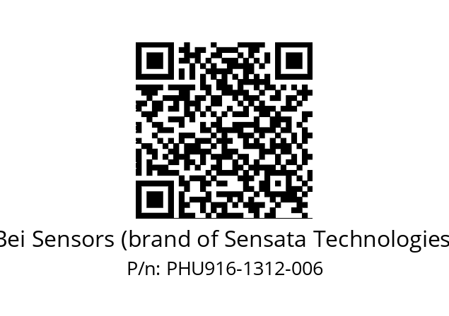  PHU9_16//PSPG//13B12D5//S6R//U0DA-- Bei Sensors (brand of Sensata Technologies) PHU916-1312-006