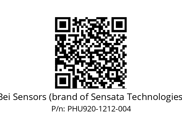  PHU9_20//PSSG//12B12D4//S5R050//U0DA-- Bei Sensors (brand of Sensata Technologies) PHU920-1212-004