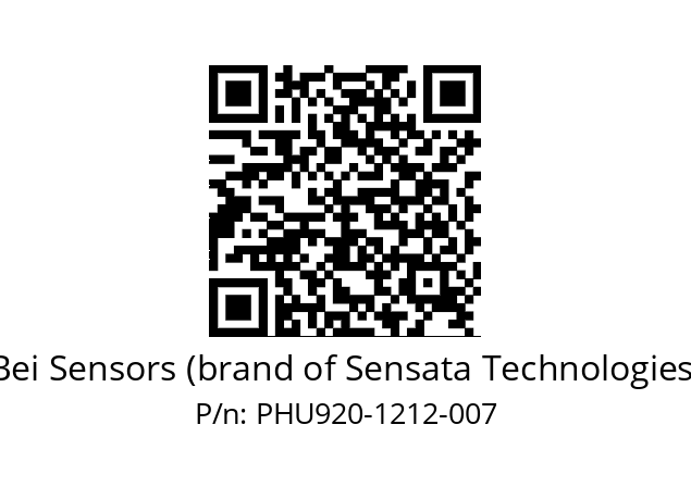  PHU9_20//PSSG//12B12D4//S6R//U0---- Bei Sensors (brand of Sensata Technologies) PHU920-1212-007