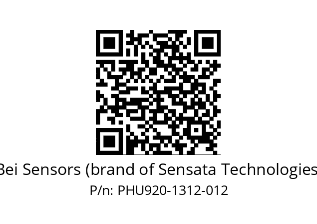  PHU9_20//PSSG//13B12D5//S8R//U0DA-- Bei Sensors (brand of Sensata Technologies) PHU920-1312-012