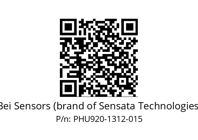  PHU9_20//PPXG//13B12D5//P6R//U0DA-- Bei Sensors (brand of Sensata Technologies) PHU920-1312-015