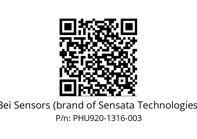  PHU9_20//PBGB//13B16//BTR//U0D4-- Bei Sensors (brand of Sensata Technologies) PHU920-1316-003