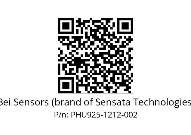  PHU9_25//PSSB//12B12D4//S5R050//U0DA-- Bei Sensors (brand of Sensata Technologies) PHU925-1212-002