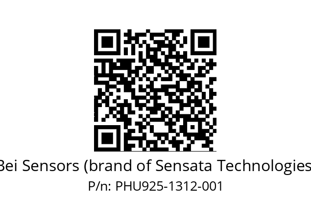  PHU9_25//PSSG//13B12D5//S5R070//U0DA-- Bei Sensors (brand of Sensata Technologies) PHU925-1312-001