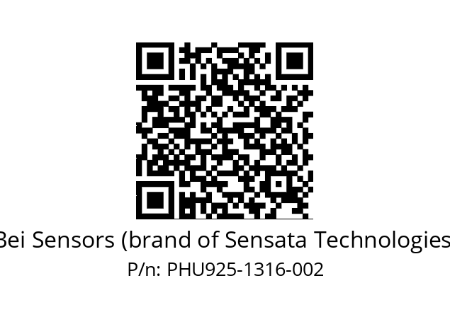  PHU9_25//PBGB//13B16//BTR//U0---- Bei Sensors (brand of Sensata Technologies) PHU925-1316-002